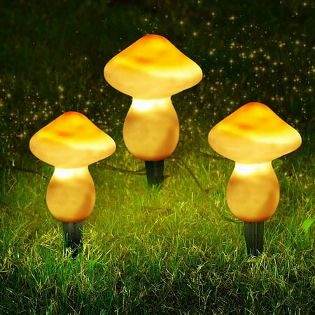 

Outdoor Solar Garden Lights Solar Mushrooms Light for Garden Yard Decorations Mushroom Backyard Lawn Potted Plants Path Lights -( 3 Color Mushrooms ) F94647
