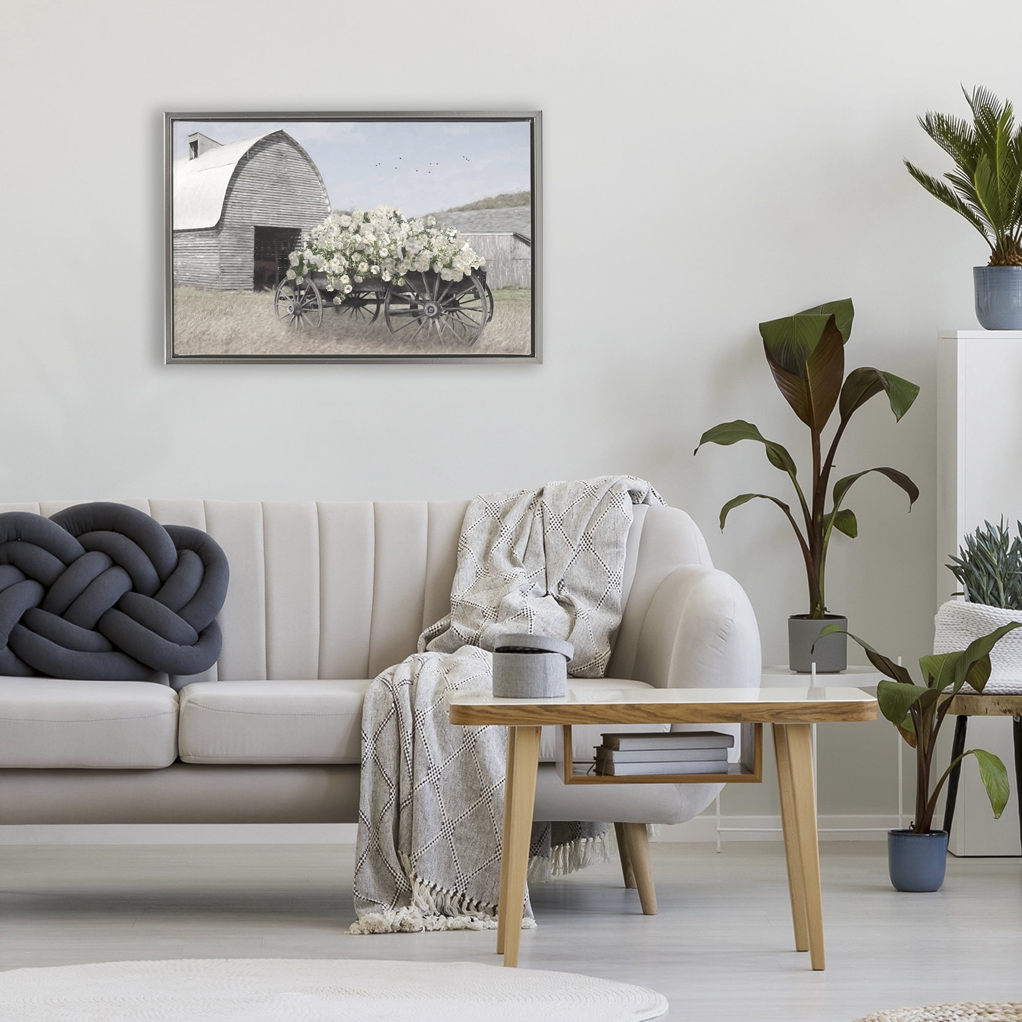Stupell Industries Wagon Full of Sunshine Gray Framed Floater Canvas Wall Art, design by Lori Deiter