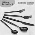 thumbnail image 2 of Sangdo Black Silverware Set 20 pieces Stainless Steel Flatware Set Kitchen Utensil Set Service for 4, Tableware Cutlery Set for Home and Restaurant, Dishwasher Safe, 2 of 6