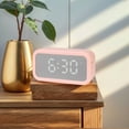 thumbnail image 2 of Unique Bargains 2 Pcs Small Dual Digital Alarm Clock for Bedroom Pink, 2 of 6