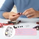 thumbnail image 4 of Paquete de 200 cuentas espaciadoras rondelle, 0.31 pulgadas/8mm cuentas sueltas de cristal checo con rhinestone [Color AB], 4 of 6