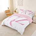 thumbnail image 3 of Erosebridal Girls Pink Bow Queen Duvet Cover Set, Z Letter Bedding, Princess Style Bedroom Decor, Pink Reversible 3-Piece, 1 Duvet Cover and 2 Pillowcases (No Comforter), 3 of 6