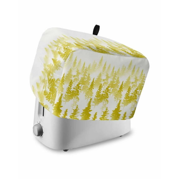 Fsddascl Yellow Forest Toaster Cover 4 Slice, Large Kitchen Appliance Covers, Contemporary Silhouette Abstract Art Toaster Oven Cover with Loop, Bread Machine Cover Polyester Dust Cover Protection