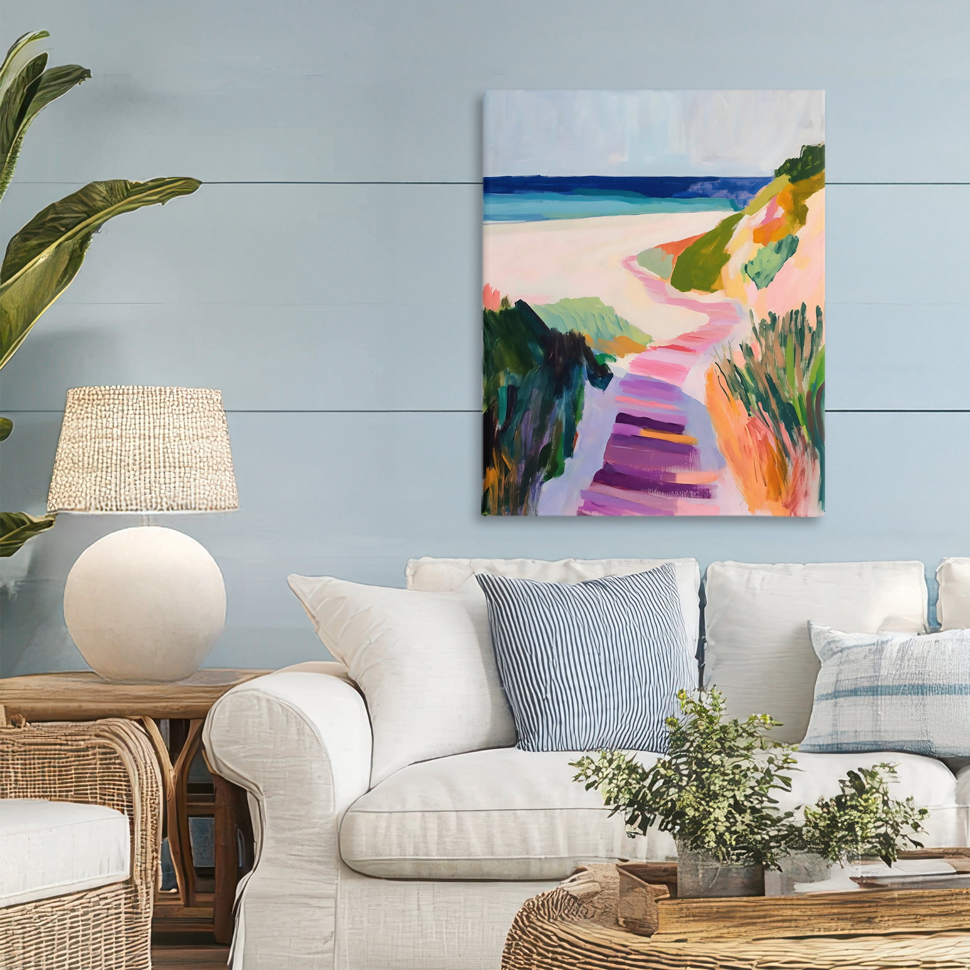 Stupell Industries Pastel Beach Pathway to Shore Canvas Wall Art, design by The Prints Vibe