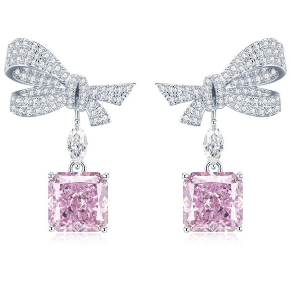 100% 925 Sterling Silver Crushed Ice Cut Lab Sapphire High Carbon Diamonds Gemstone Drop Dangle Earrings Fine Jewelry