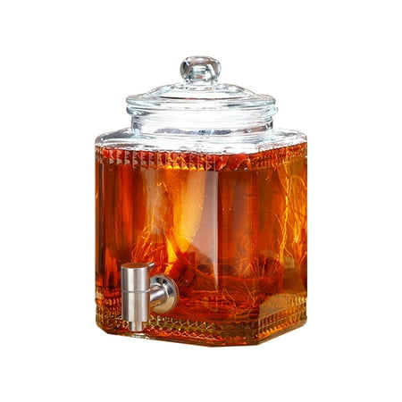 

Bubble Wine Glass Bottle Household Wine Jar High-Grade Sealed Bubble Ginseng Medicinal Wine Wine Tank Wine Barrel With Faucet Special Wine Bottle