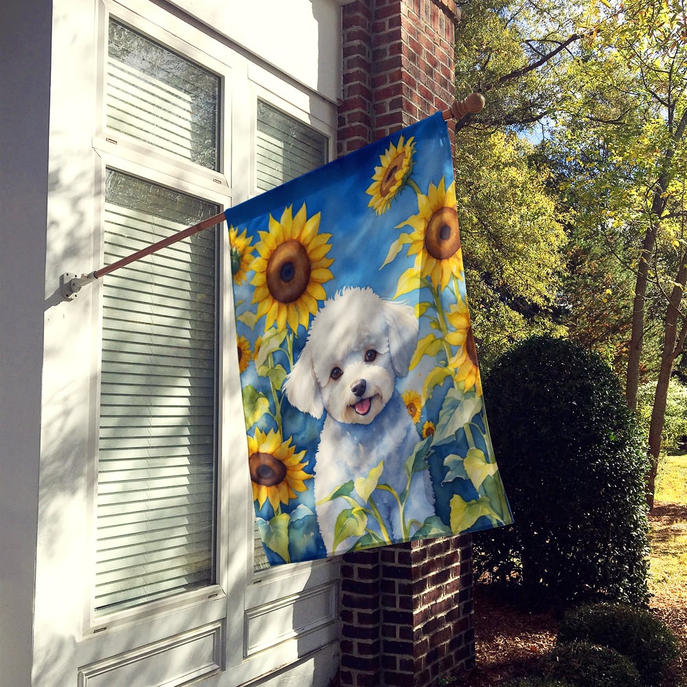Yorkshire Terrier in Sunflowers House Flag