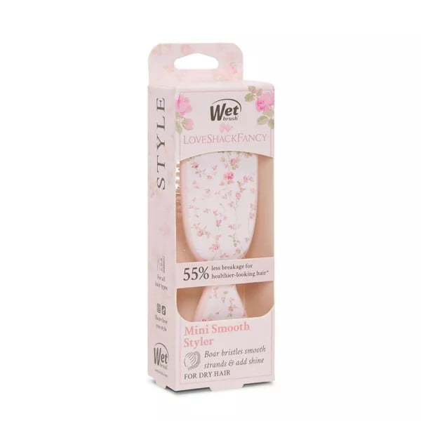 LoveShackFancy Floral Hair Brush - Pink and White Wet Brush x LoveShackFancy Paddle Detangler Hair Brush  main image 4