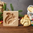 thumbnail image 3 of Yucurem 5PCS Christmas Wooden Cookie Molds, 3D Carved Baking Biscuit Cutter, Embossing Press Stamps for Christmas Kitchen DIY Family Gatherings, 3 of 7