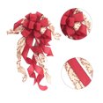 thumbnail image 3 of Red Buffalo Plaid Burlap Decoration Christmas Tree Sequin Ribbon Bow Gift LED Cloth Decorative Polyester Hanging Top, 3 of 5