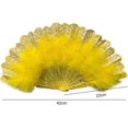 thumbnail image 3 of Classical Folding Fan Rose Red Retro Tassel Pendant Feather Hand Fan for Dancing and Photography Prop, 3 of 4
