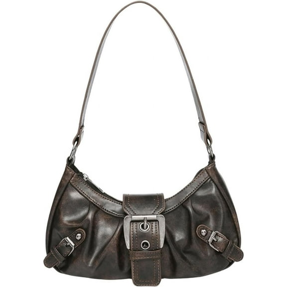 Women's Top Handle Shoulder Bag Buckle Punk Hobo Clutch Purses Bags