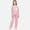 Pink, variant on Amidoa Girls Summer Outfits 2 Piece Long Sleeve Solid Color Cute T Shirt Top and Casual Pants Kids Clothing Sets,Green Size 4