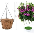 thumbnail image 5 of Artificial Vine Silk Azalea Flowers,Hanging Plant in Basket, Ivy Basket Hanging Plant for Patio Lawn Garden Decor (Champagne), 5 of 5
