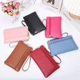 thumbnail image 2 of Bolso de mujer, color liso, con doble cremallera, tipo cartera para teléfono móvil, tipo clutch largo, 2 of 5