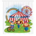 thumbnail image 3 of Ambesonne Vintage Shower Curtain, Fun Circus Scene Clowns, 69"Wx70"L, Multicolor, 3 of 5