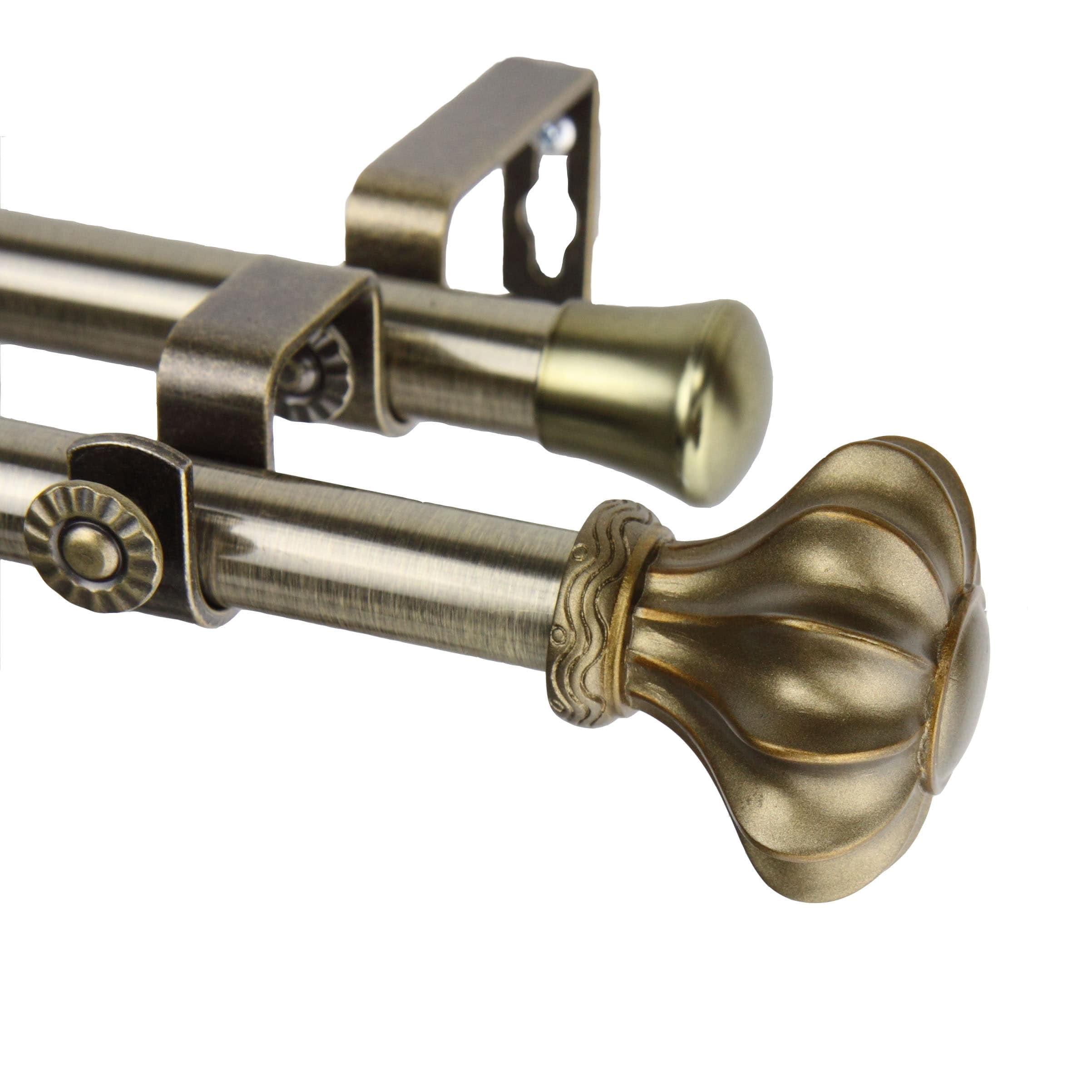 Instyledesign Amor Adjule Antique Brass Double Curtain Rod Set Instyledesign Amor Adjule Antique Brass Double Curtain Rod Set Com