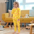 thumbnail image 4 of FORMRS Long Sleeve Top and Pants Pajama Set for Niños 2-Piece Sleepwear, Sizes 18M-8Y, Pink Stars, 4 of 6