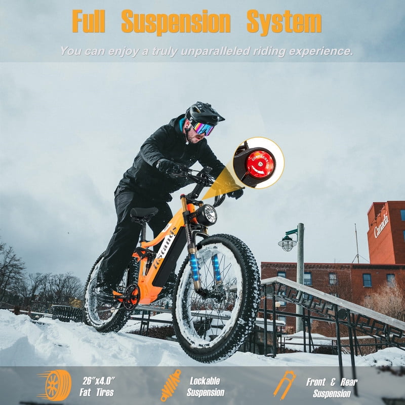 Dual Motors AWD 3000W Electric Bike for Adult 26'', UL2849 48V 30AH Removable Battery E-mountain bike 4.0 Fat Tire up to 35MPH&120Miles Long Range Off-road Ebike Beach Dual Hydraulic&Brakes E-Bicycle
