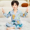 thumbnail image 1 of Conjuntos de pijama de manga larga para niños, cárdigans finos para el hogar, ropa de dormir de algodón con bolsillos para Navidad y otoño, 1 of 2