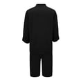 thumbnail image 4 of jobturf Pajamas for Women Set 3/4 Sleeve Top and Side Slit Pajama Shorts 2 Piece Sets Casual Lounge Sets Soft Sleepwear S-2XL, 4 of 4