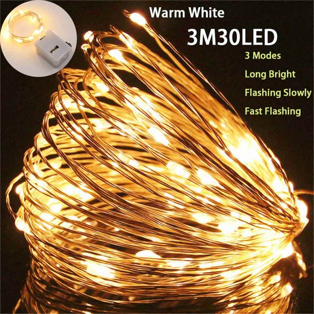Luces LED De Hadas De Alambre De Cadena Impermeables De Plata Gao Jiahui unisex