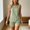 Green, variant on FRSASU Pajamas Set for Women 2 Piece Ribbed Knit Lounge Set Sleeveless Crew Neck Matching Shorts Sleepwear Soft Pjs Pink