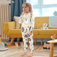 thumbnail image 4 of FORMRS Long Sleeve Top and Pants Pajama Set for Niños 2-Piece Sleepwear, Sizes 18M-8Y, Halloween Black Pumpkins, 4 of 6