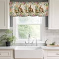thumbnail image 3 of Easter Bunny Rod Pocket Curtain Valance, Spring Floral Blossom Easter Eggs Burlap Farmhouse Window Valance for Living Room, Bedroom, Kitchen 42"W x 12"L, 3 of 9
