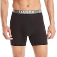 thumbnail image 3 of Hanes Ultimate Men's Comfort Flex Fit Boxer Briefs, Ultra Soft Cotton Modal Blend, Black/Grey/Blue-4 Pack, Large, 3 of 4