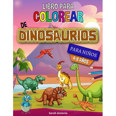 Libro para colorear de dinosaurios : Libro para colorear de dinosaurios, divertido libro para colorear para niños y niñas para relajarse y aliviar el estrés (Paperback)