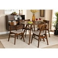thumbnail image 5 of Timothy Mid-Century Modern Transitional Light Beige Fabric Upholstered and  Wood 5-Piece Dining Set, 5 of 5