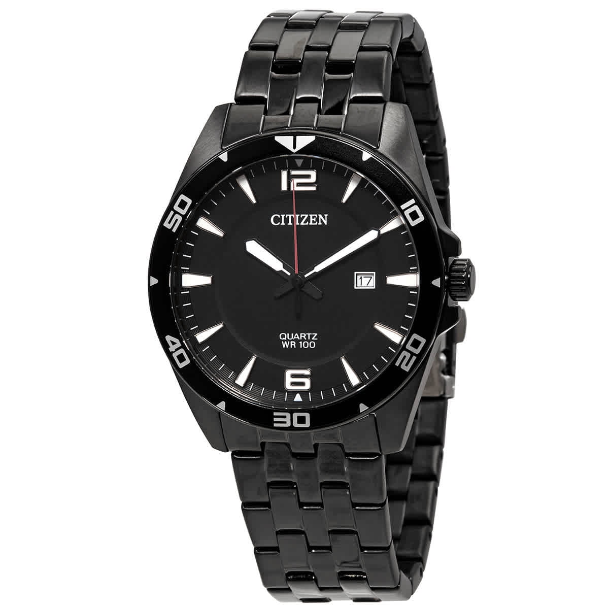 NWT Citizen Quartz Black Dial Black-plated Men\'s Watch Amazon.com: Citizen Analog Black Dial Men main image 4