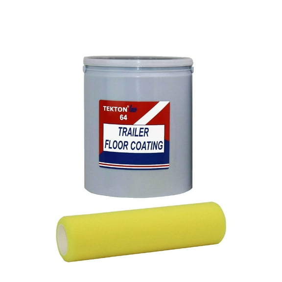 TEKTON 64 Trailer Floor Coating Black 1 Gallon Plus 1 Bonus Foam Cover