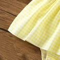 thumbnail image 6 of Baby Girls Jumpsuit Short Sleeve Peter Pan Collar Romper Dress Smocked Bodice Bee Embroidery Matching Bow Headband Set For Infant Holiday Daily Wear, 6 of 8