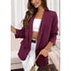 thumbnail image 5 of Blazer PRETTYGARDEN para mujer, casual, 2024, frente abierto, morado y rojo, 5 of 6