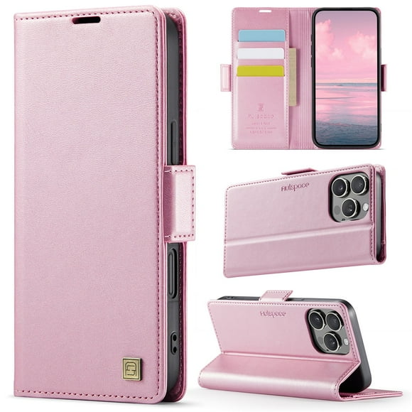 YEYKX Funda para Teléfono para iPhone 16 Pro Max 6.9 Pulgadas Funda Magnética para Teléfono Funda Protectora de Cuero con Función de Tarjetero Funda con Tapa a Prueba de Golpes