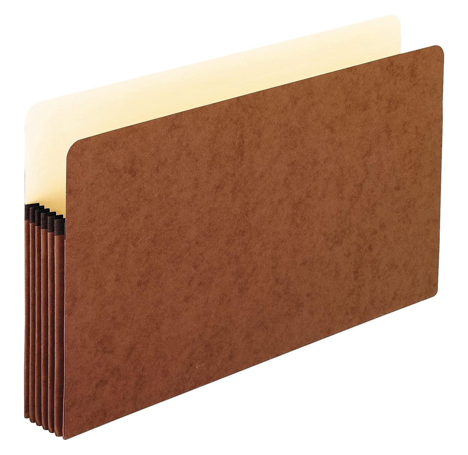 Red File Pockets 10 Pack - Standard Expanding File Folders, Manila & Red Fiber, 1.75 Inch Expansion, Tyvek Reinforced, Fold-Down Front