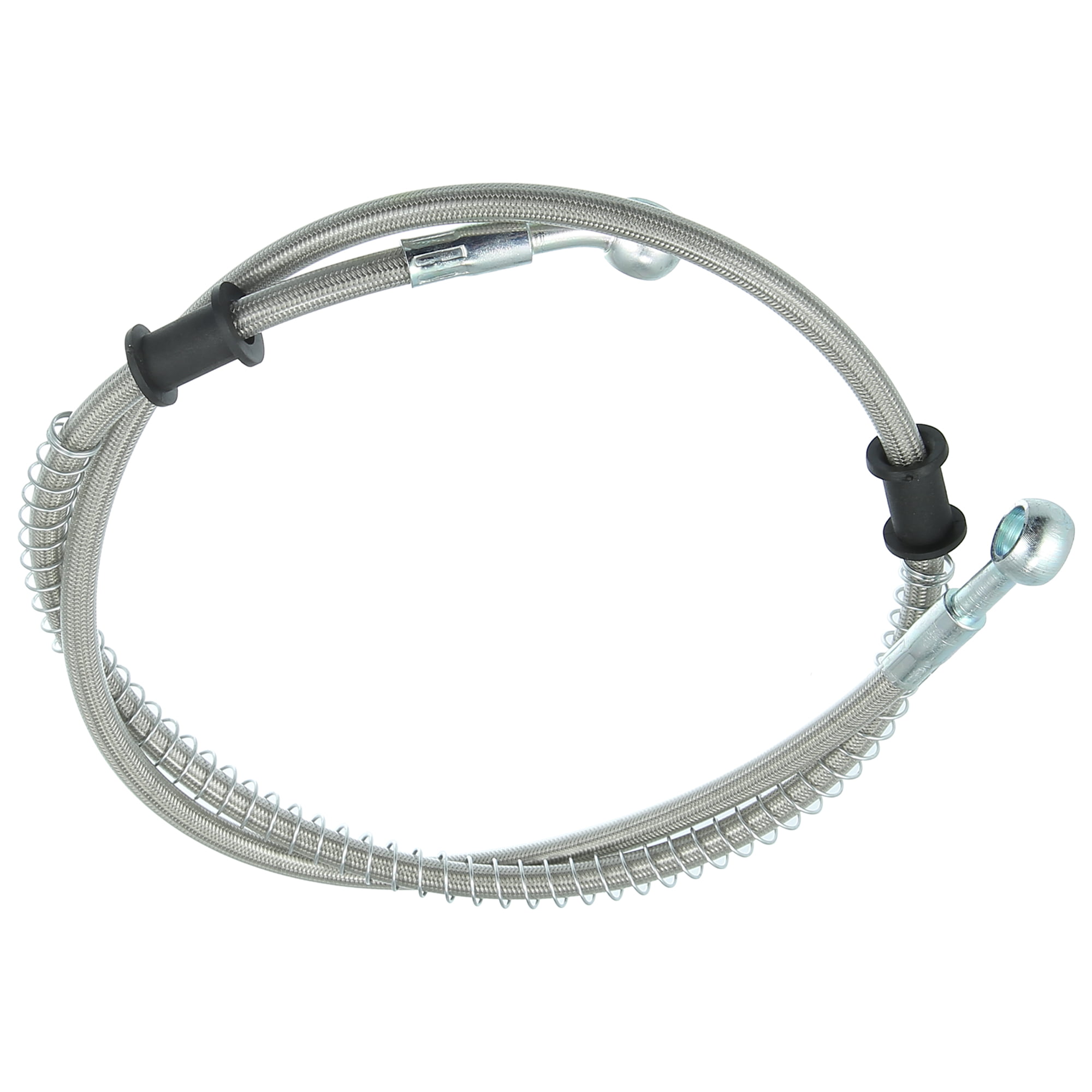 Motoforti 100cm 39.37 10mm Motorcycle Braided Brake Clutch Oil Hoses Line Pipe Clutch Throttle Gas Line Fuel Pipe Silver Tone for ATV Dirt Bike 