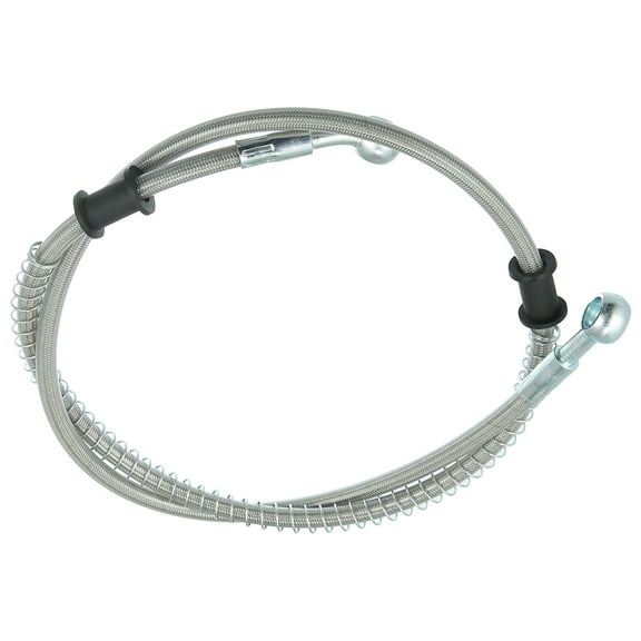 100cm 39.37" 10mm Motorcycle Braided Brake Clutch Oil Hose Line Pipe Clutch Throttle Gas Line Fuel Pipe Silver Tone