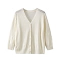 thumbnail image 2 of Itsame Womens Cardigan, Lightweight Knit Long Sleeve Open Front Cardigan Outerwear with Pockets Beige Free Size, 2 of 3