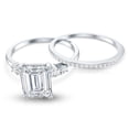 thumbnail image 4 of Rosec Jewels 6X8 MM Emerald Cut Lab Grown Diamond Bridal Ring Set - Gift For Women, 14K White Gold, US 7.00, 4 of 8
