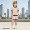 thumbnail image 4 of Gubotare Summer Clothes for Girls Outfits Cute Summer Toddler Girls Outfits Set New Children'S Cute Short Sleeved T Shirt + Shorts Casual Two Piece Set (Khaki,Size 4-5 Years), 4 of 9