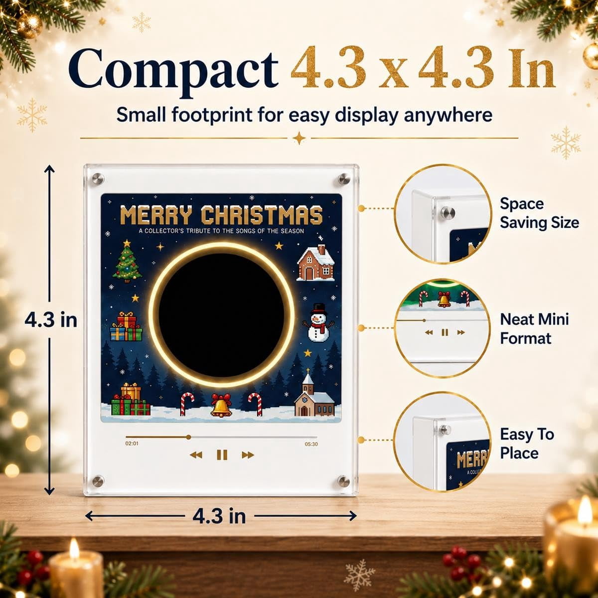 Christmas Vinyl Player Fridge Record NFC Magnetic Music Box Set