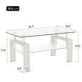 thumbnail image 1 of Tempered Clear Glass Coffee Table, Modern Side Center Tables for Living Room, Living Room Furniture, 1 of 1