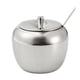 thumbnail image 1 of Azucarero, azucarero de acero inoxidable con tapa y cuchara, recipiente pequeño con forma de tambor para condimentos para el hogar y la cocina, 1 of 6
