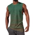 thumbnail image 2 of BiZtdJrK Mens Beach Tank Tops Summer Casual Sleeveless Muscle Shirts Fashion Gradient Graphic Tees Workout Fittness Undershirts, Army Green, S, 2 of 6