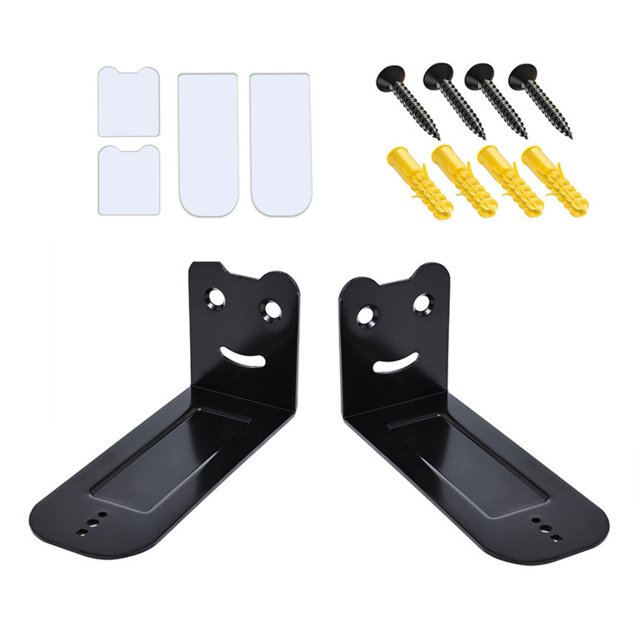 NATEFEMIN For Most Soundbars Home Theatre System 2 Pack Black Wall Mount Bracket Tough Metal Easy Secure Mounting Anti Slip