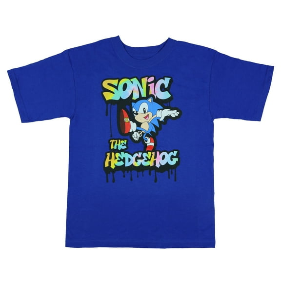 Sonic The Hedgehog Boys' T-shirt Power Kick Design Graphic Print Tee