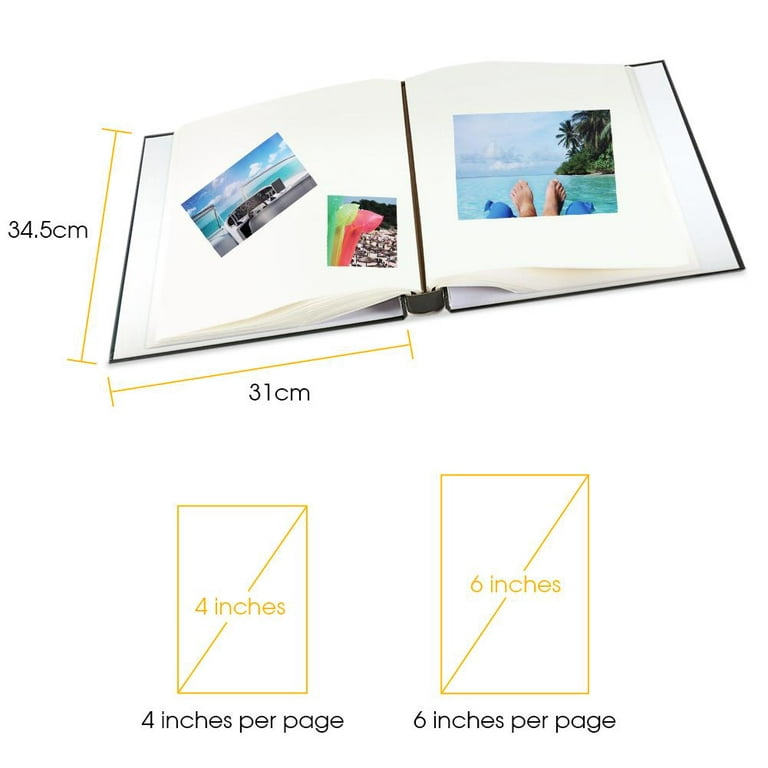 Lafgur Photo Albums 500-pocket,6x4 Large Slip in Memo Wedding Design Photo Album for 500 Photos Holds -Green